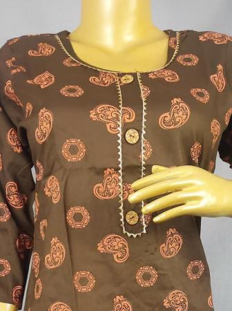 Blue Kurti With All over Print